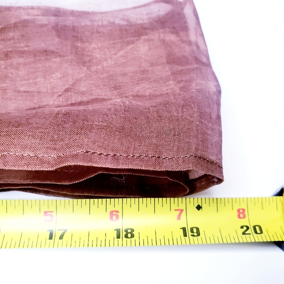 1950s Vintage Wife Brown Sheer Waist Apron Pink Trim with Pockets Retro Trad - Picture 3 of 12